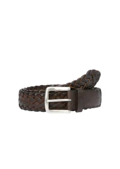 Belt, braided leather, width 3,5 cm