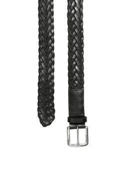 Belt, braided leather, width 3,5 cm