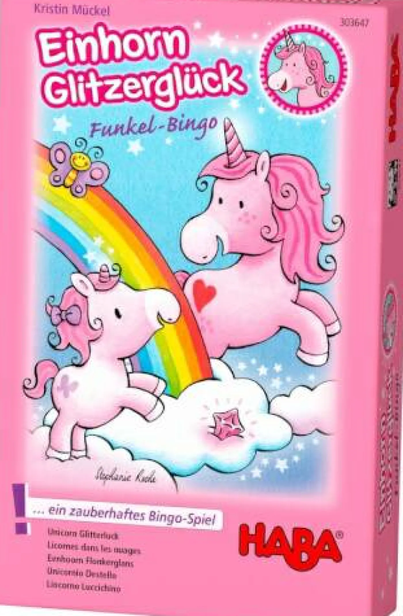 Bingospiel "Einhorn Glitzerglück - Funkel-Bingo"