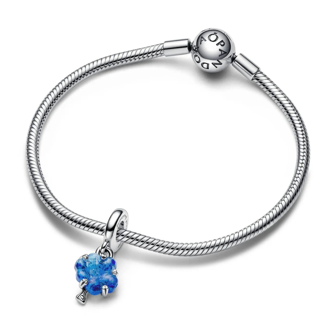 Blauer Murano-Glas Stammbaum Charm-Anhänger