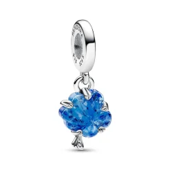 Blauer Murano-Glas Stammbaum Charm-Anhänger