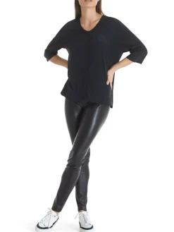 Blusenshirt aus Material-Mix