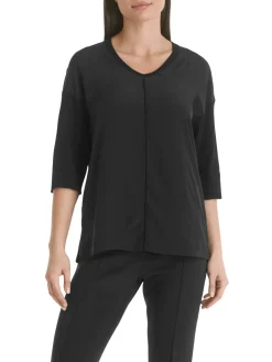 Blusenshirt aus Material-Mix