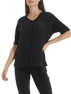 Blusenshirt aus Material-Mix
