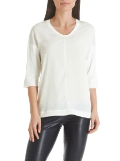 Blusenshirt aus Material-Mix