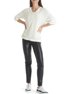 Blusenshirt aus Material-Mix