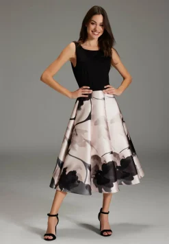 Cocktail Kleid aus bedrucktem Twill