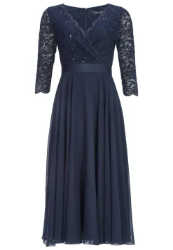 Cocktailkleid  aus Material-Mix