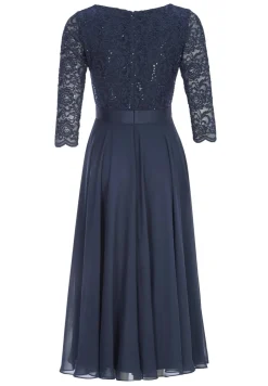 Cocktailkleid aus Material-Mix