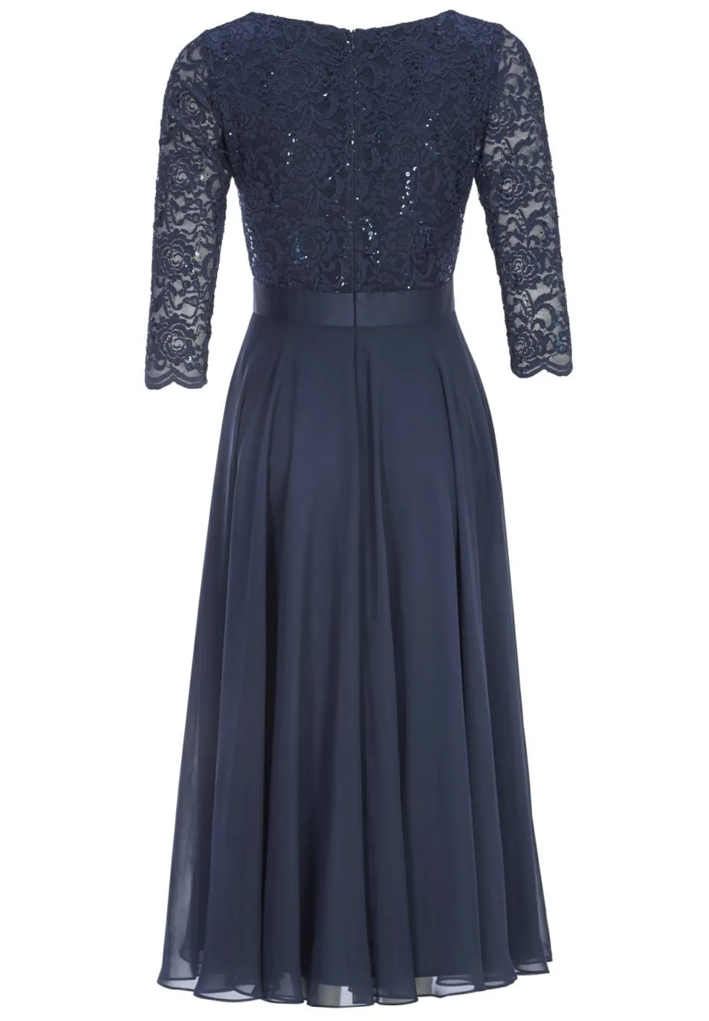 Cocktailkleid aus Material-Mix