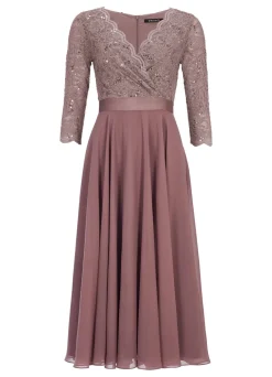 Cocktailkleid  aus Material-Mix