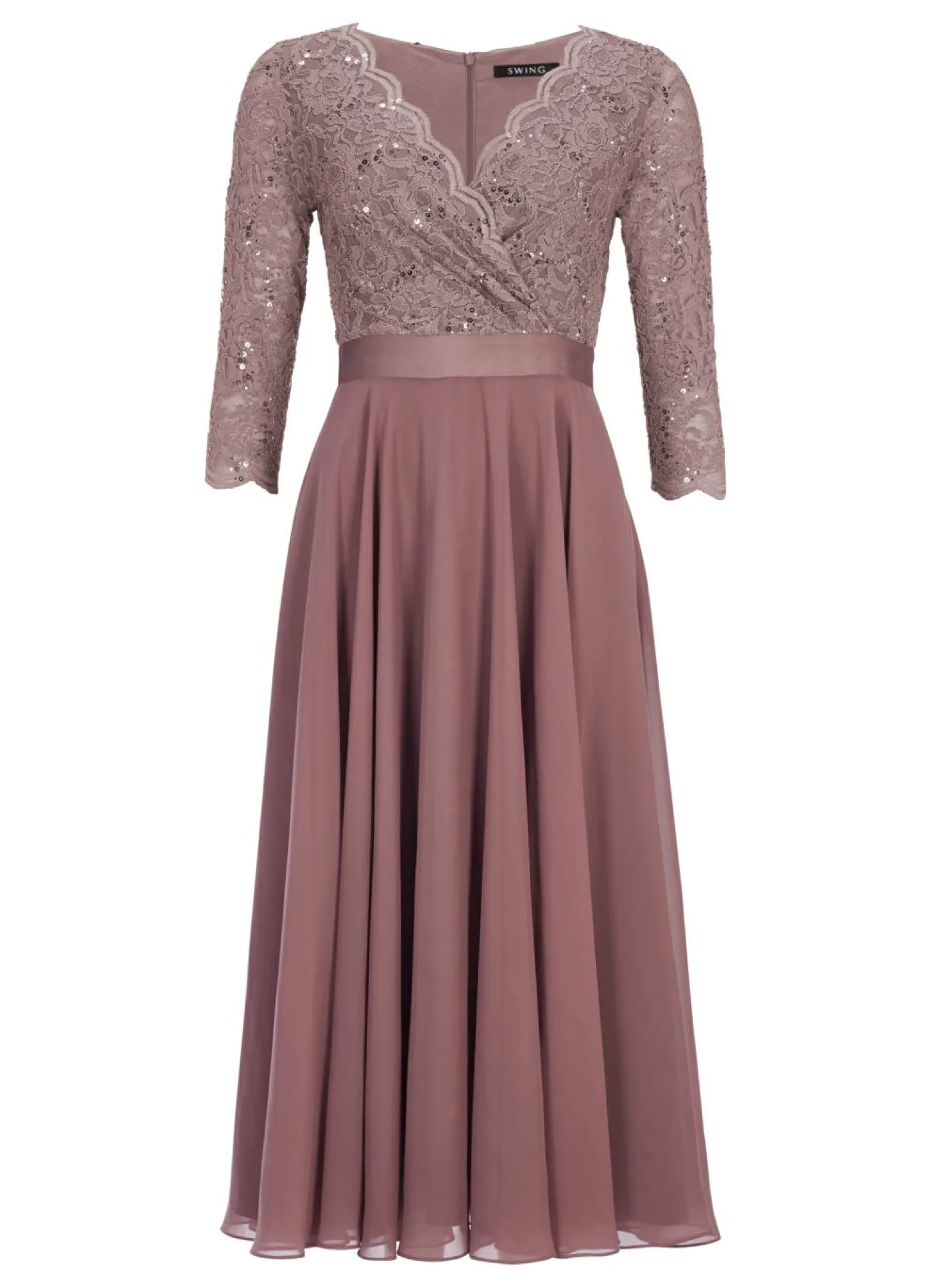 Cocktailkleid aus Material-Mix