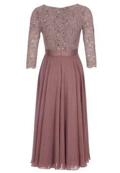 Cocktailkleid aus Material-Mix