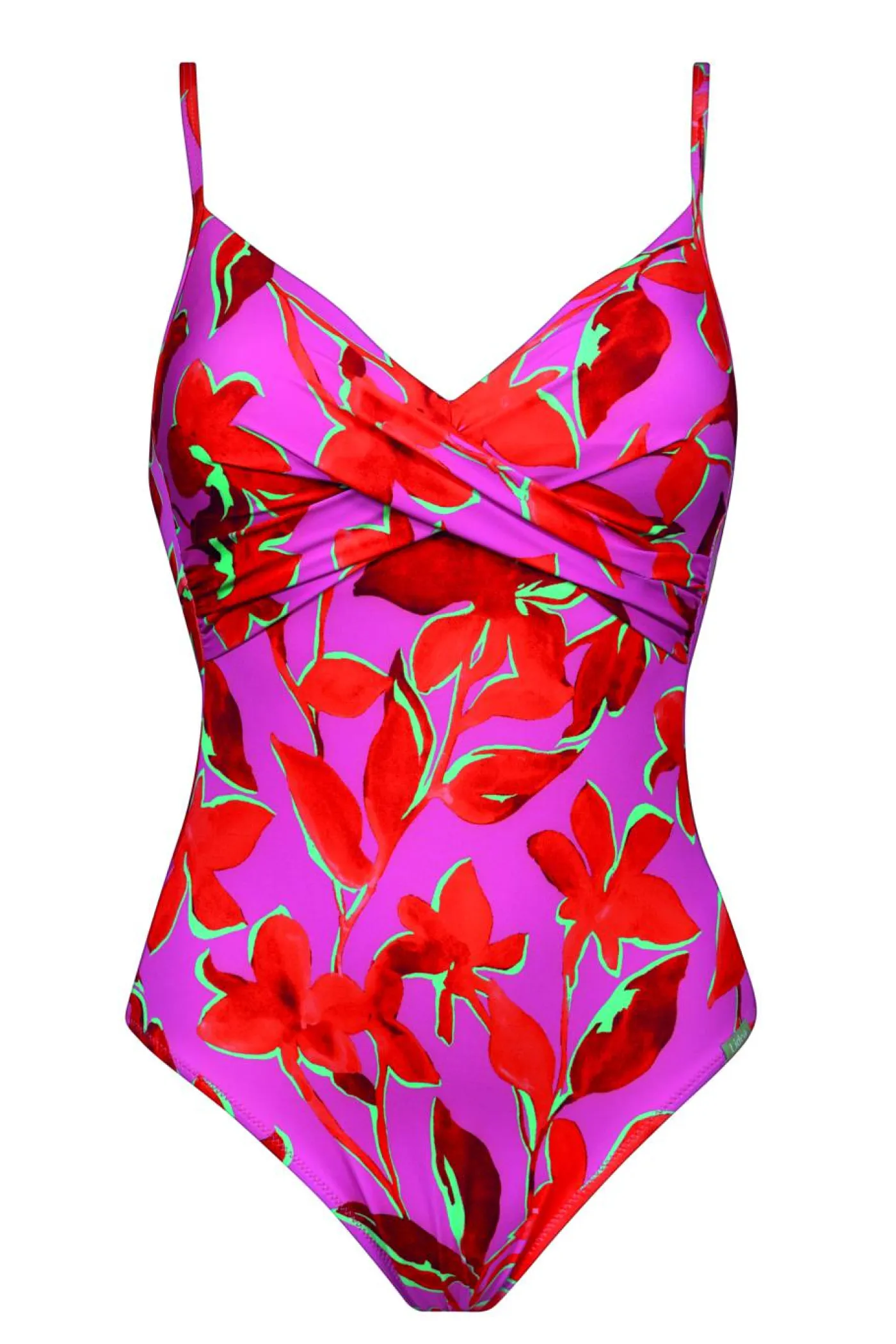 Crossover-Badeanzug "Fused Florals"