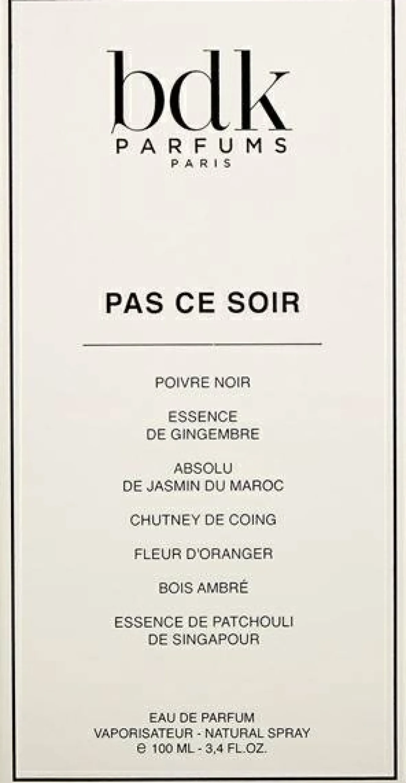 Eau de Parfum "Pas ce Soir", 100 ml
