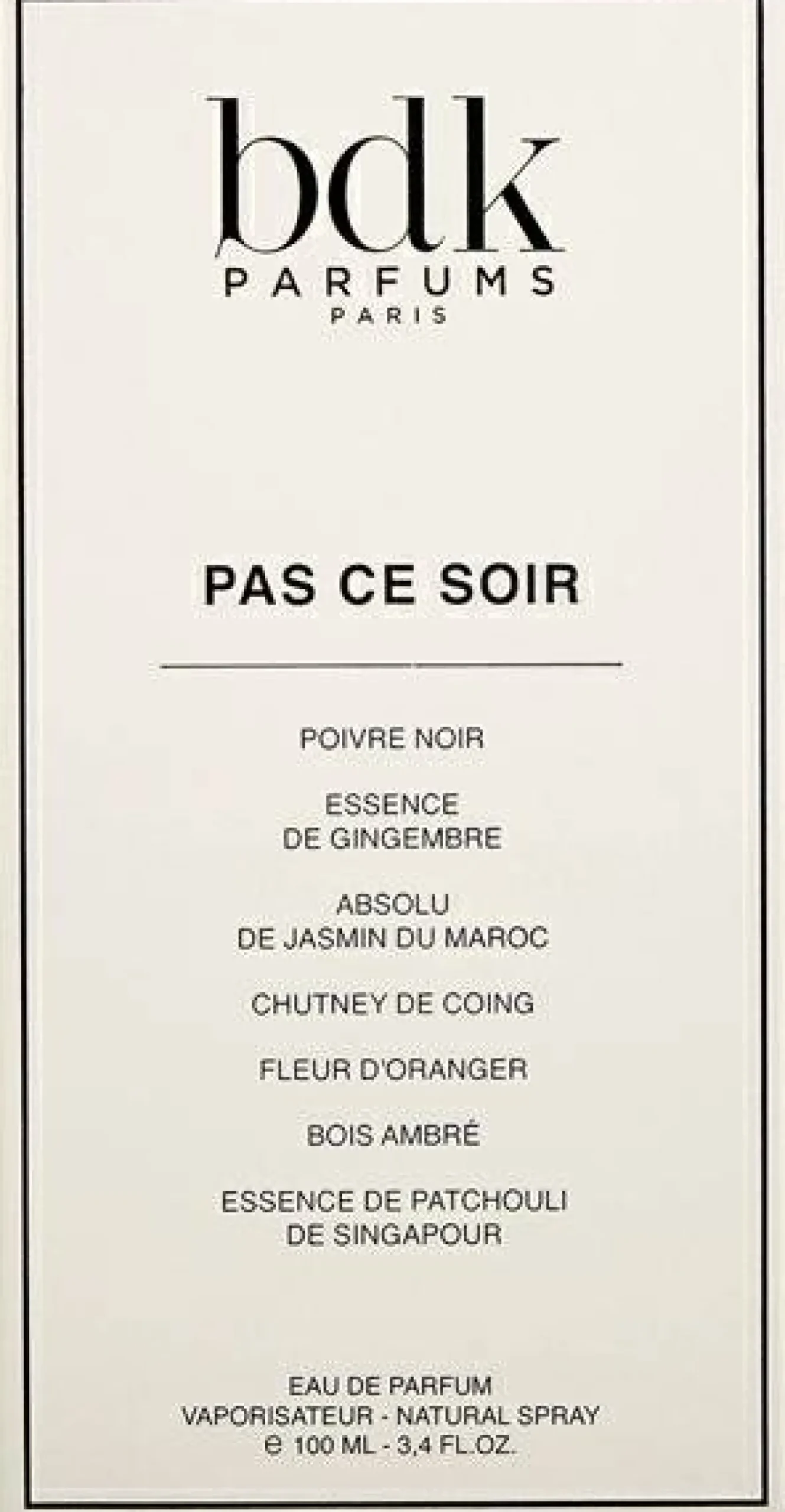 Eau de Parfum "Pas ce Soir", 100 ml