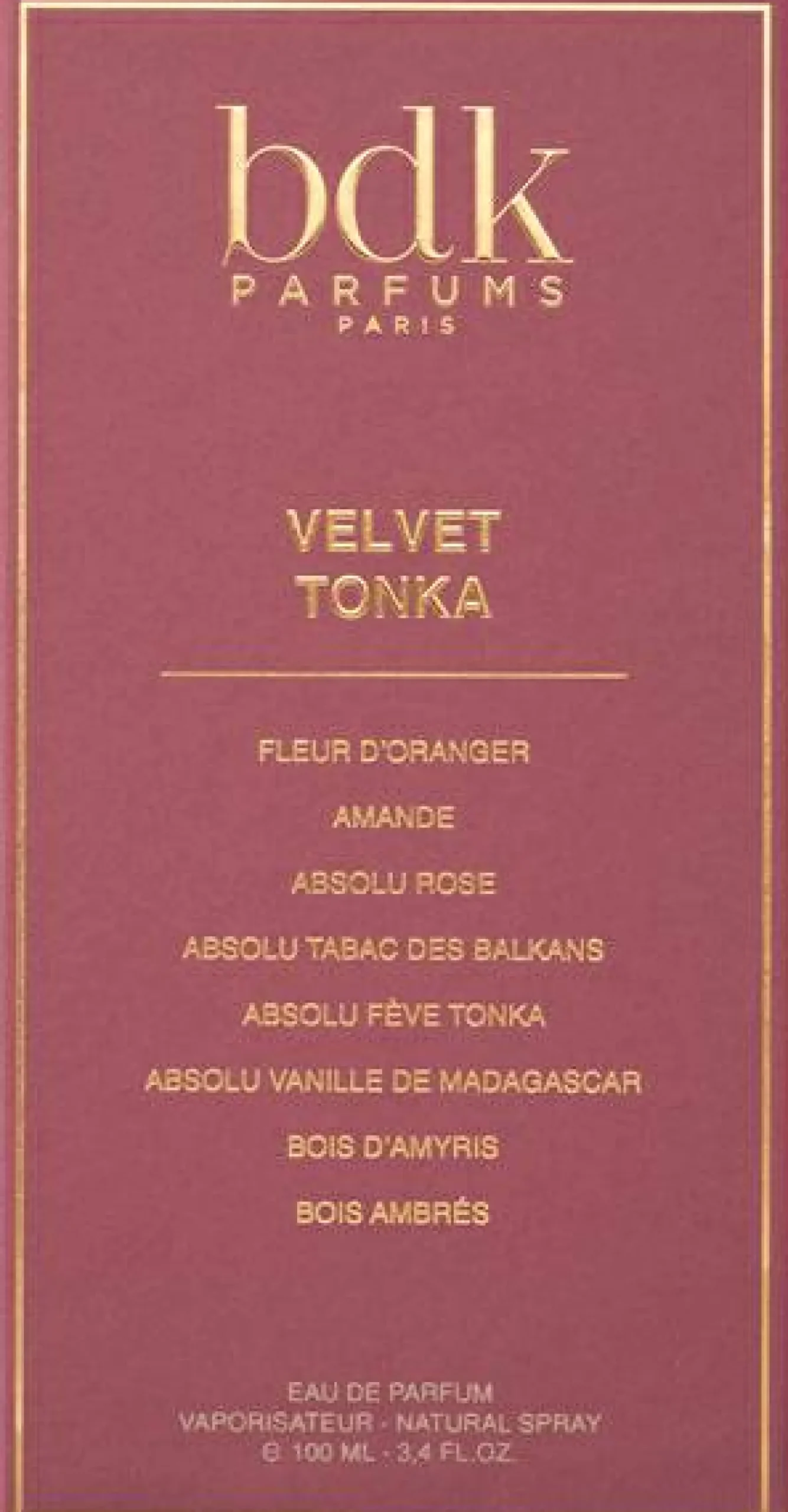 Eau de Parfum "Velvet Tonka", 100 ml