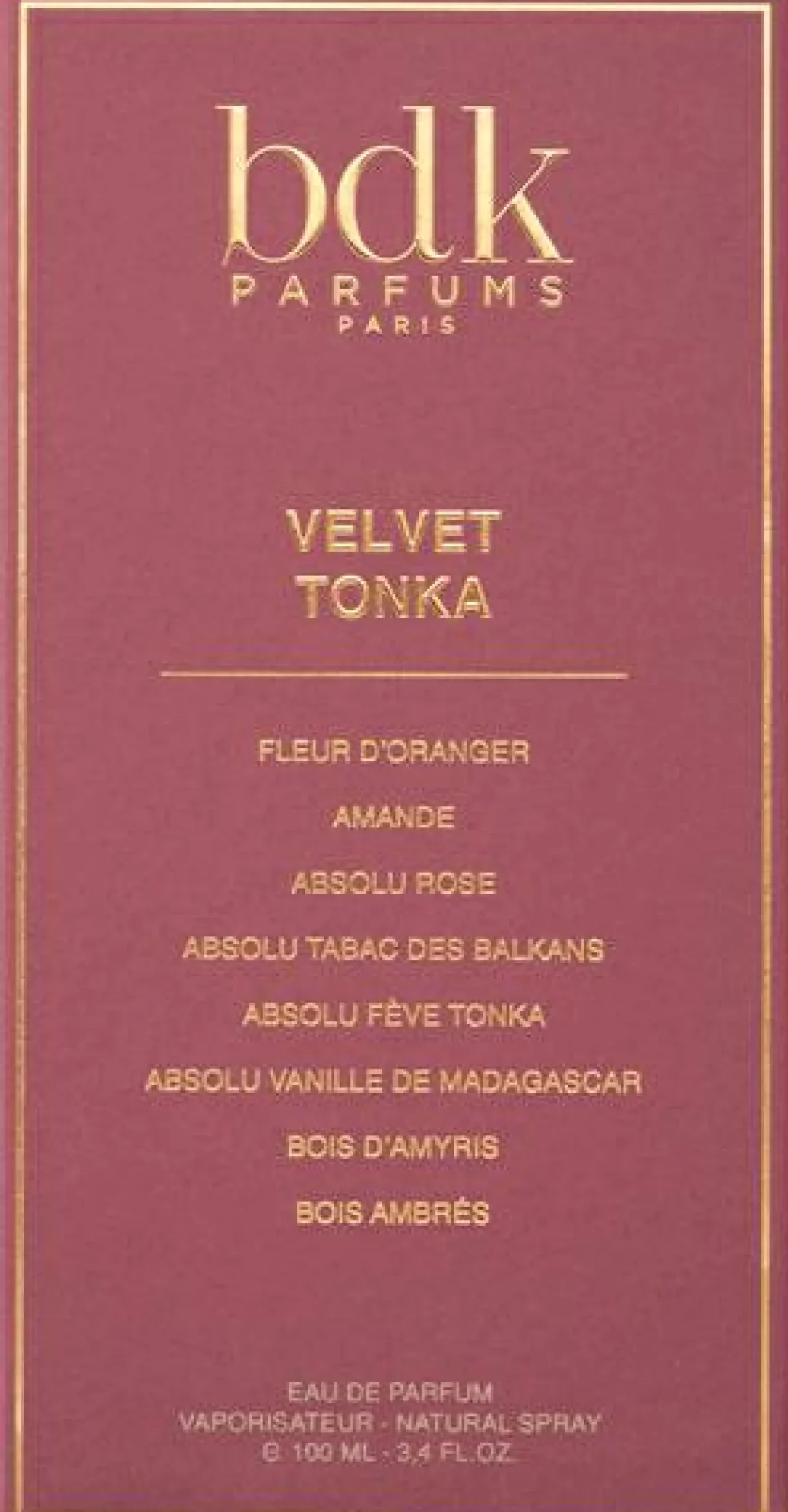 Eau de Parfum "Velvet Tonka", 100 ml