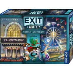 Escape-Room-Spiel "EXIT Family - Backstage Boys/Jahrmarkt im Dunkeln", 2er-Pack
