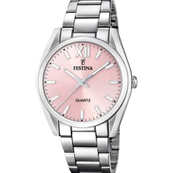Festina Damen Uhr Boyfriend Alegria F20622/2 Rosa, Edelstahl Armband