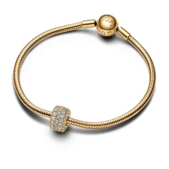 Funkelndes Dreireihiges Pavé-Charm