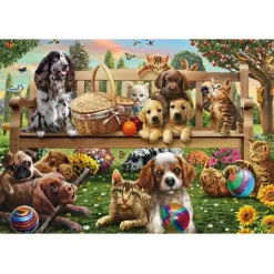 Gartenpicknick für Hund und Katze
