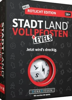 Gesellschaftsspiel "Stadt Land Vollpfosten ® - Levels Rotlicht-Edition"