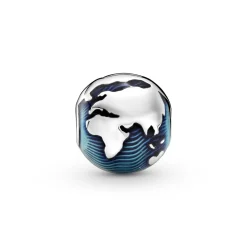 Globe sterling silver clip with transpar
