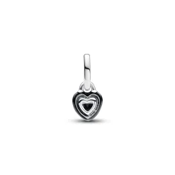 Heart sterling silver mini dangle with b