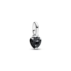 Heart sterling silver mini dangle with b