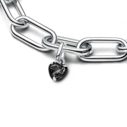 Heart sterling silver mini dangle with b