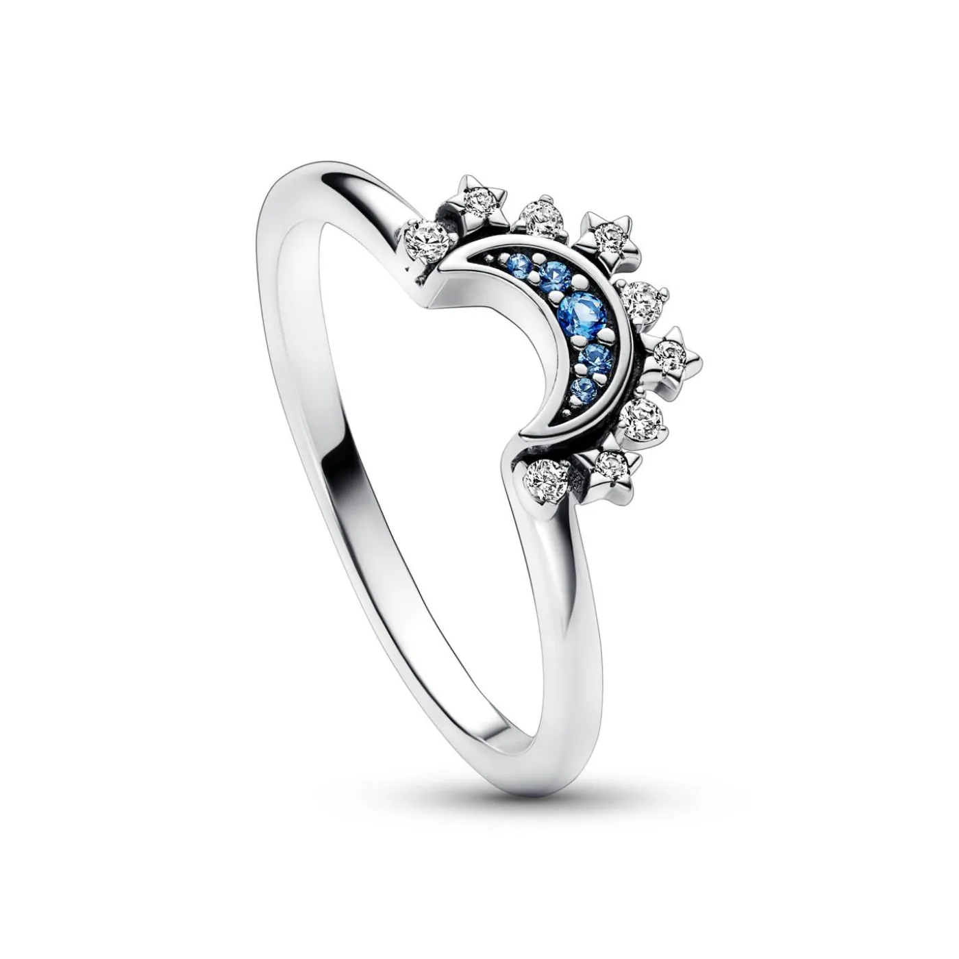 Himmlisch Funkelnder Blauer Mondring