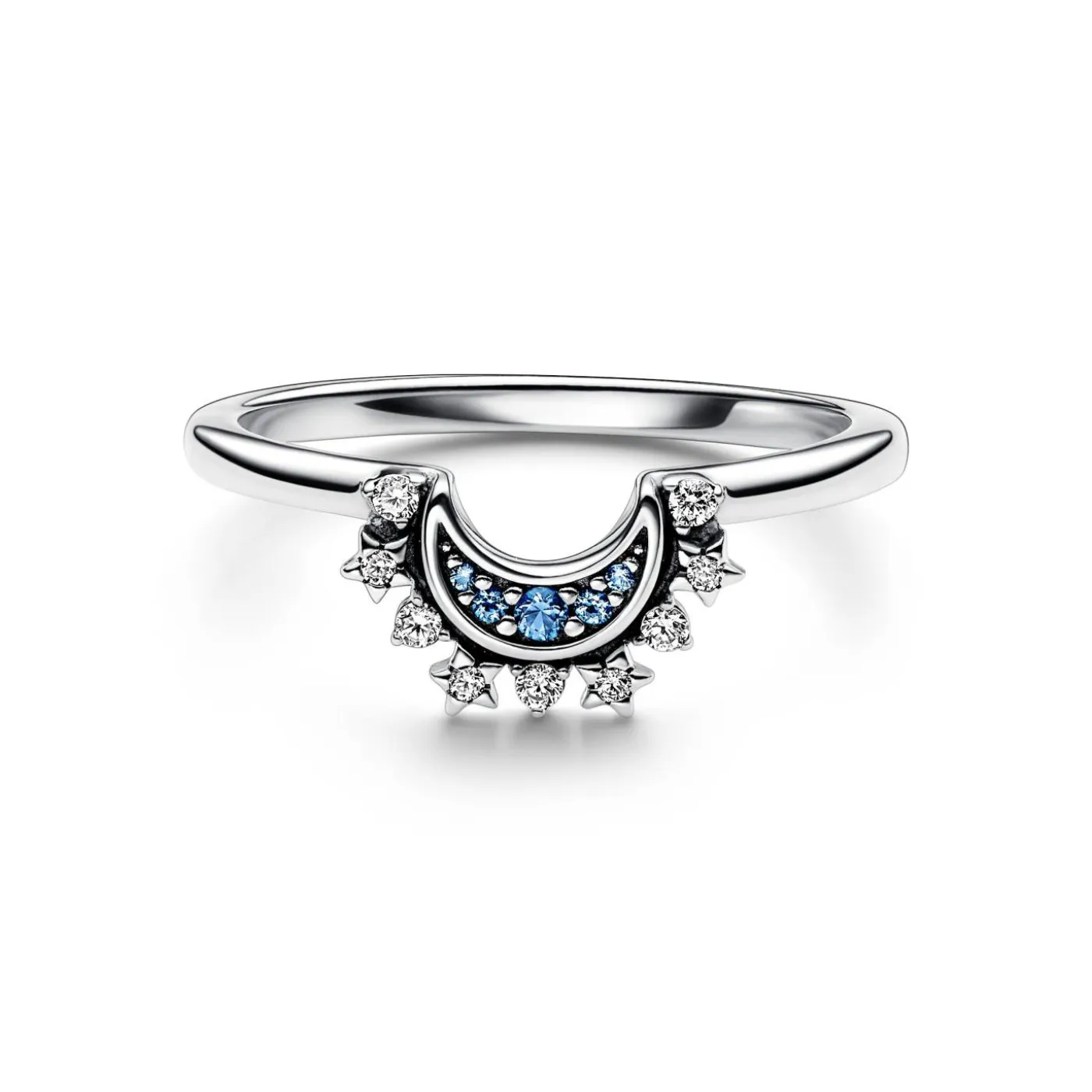 Himmlisch Funkelnder Blauer Mondring