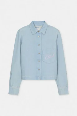 Jeanshemd mit Stickerei