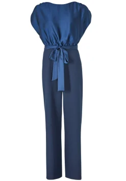 Jumpsuit aus Material-Mix