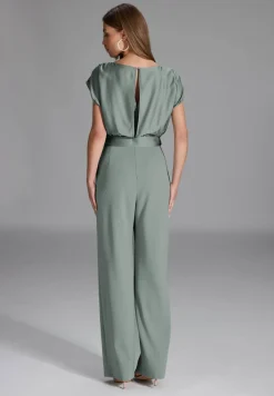 Jumpsuit aus Material-Mix