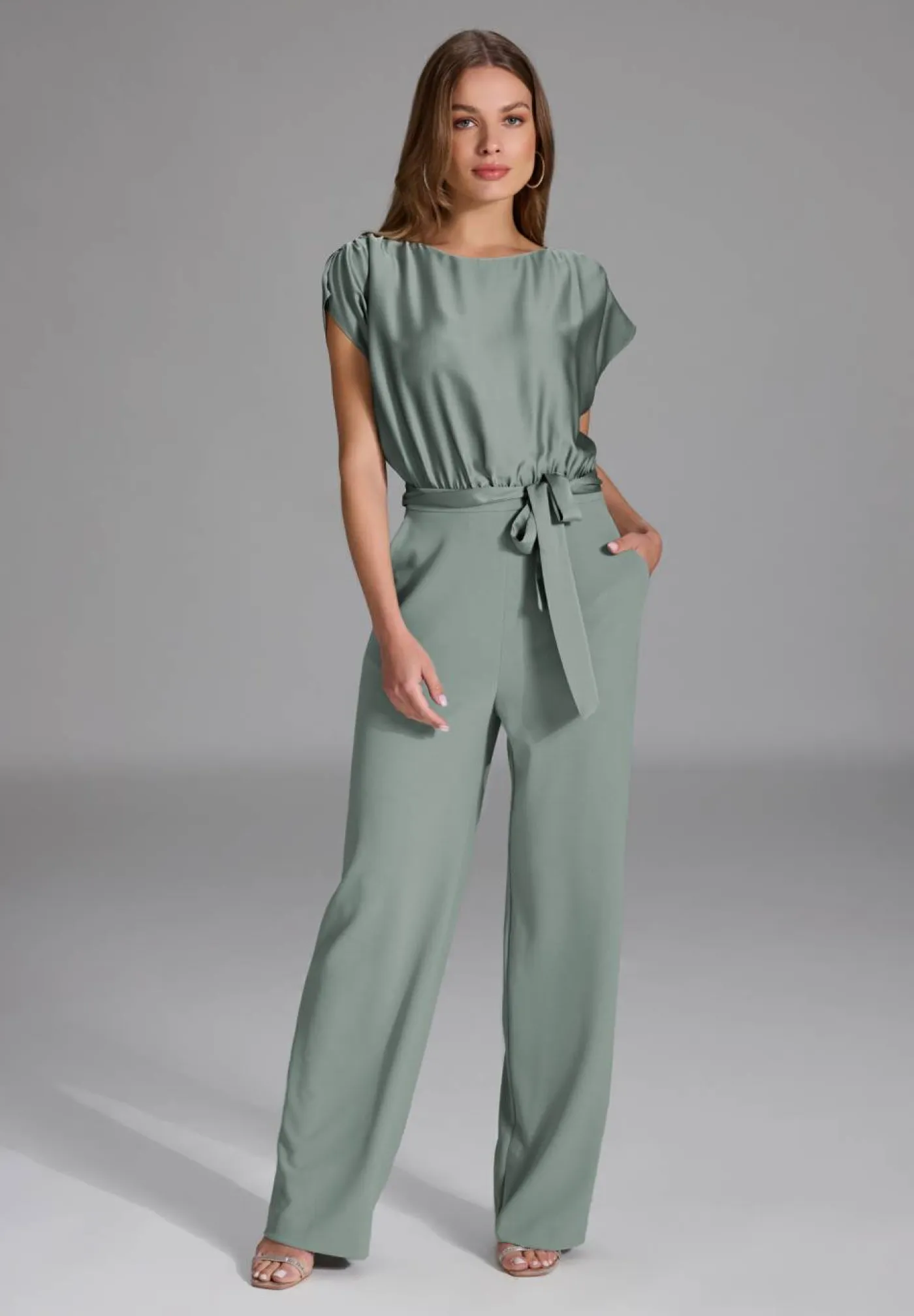 Jumpsuit aus Material-Mix
