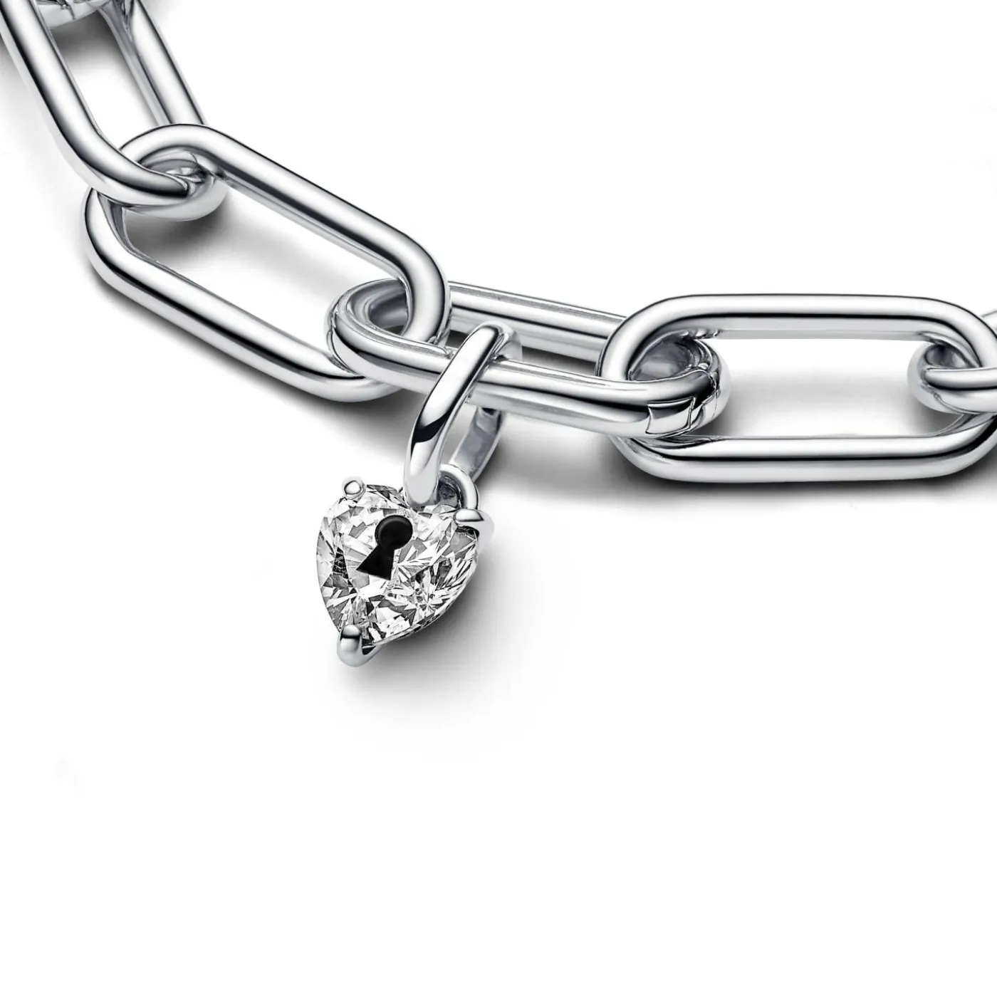 Keyhole heart sterling silver mini dangl