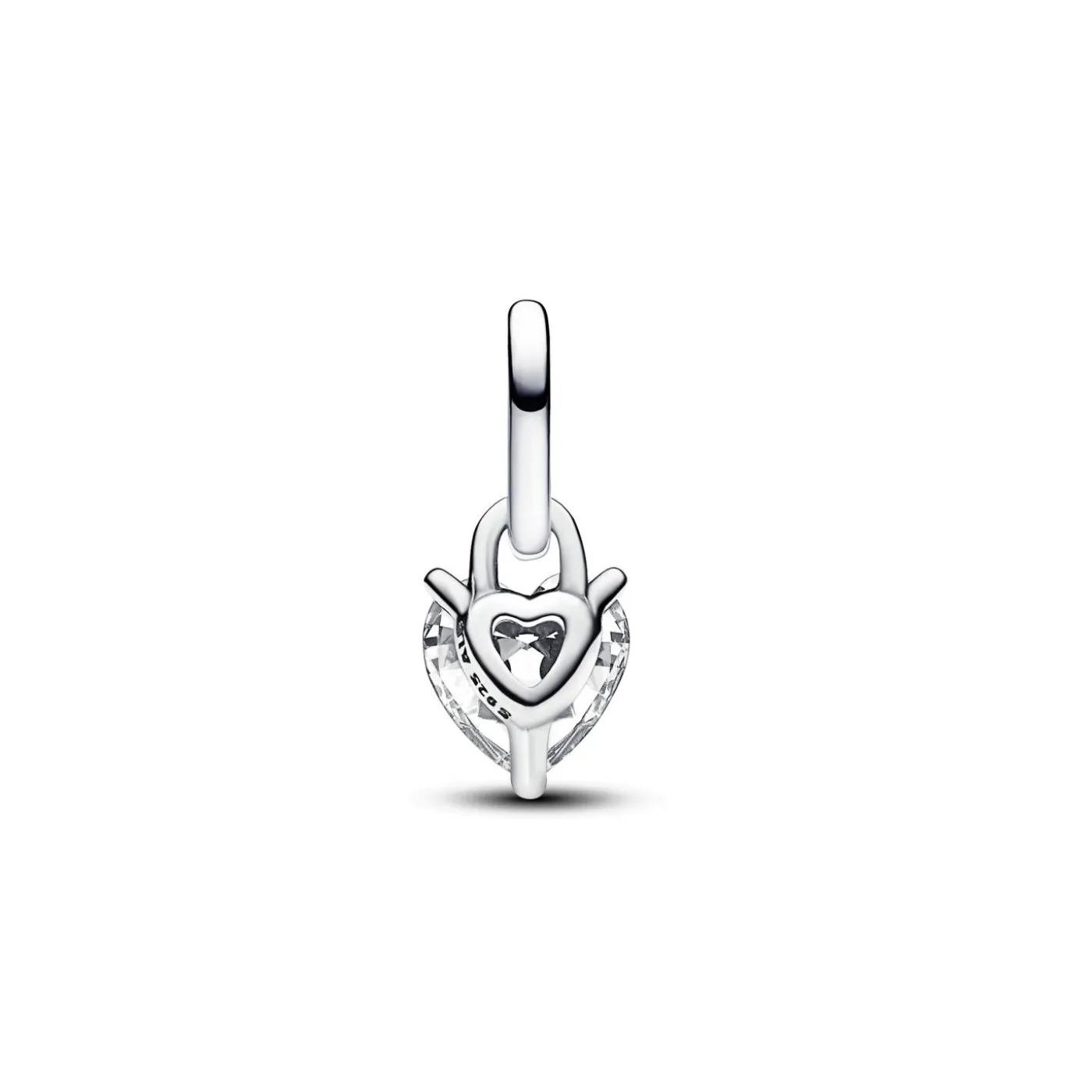 Keyhole heart sterling silver mini dangl