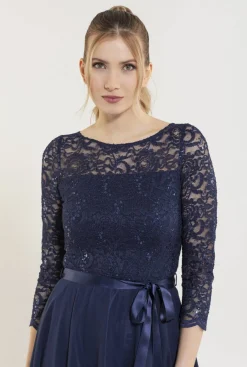 Kleid - Spitze mit Paillette/Chiffo