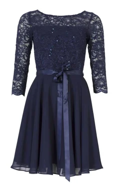 Kleid - Spitze mit Paillette/Chiffo