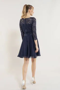 Kleid - Spitze mit Paillette/Chiffo