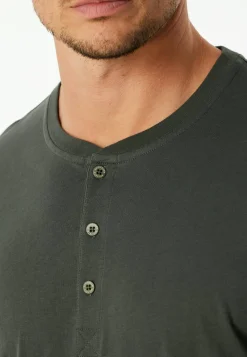 Langarmshirt Knopfleiste