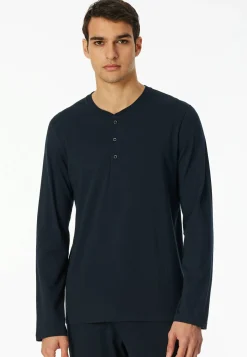 Langarmshirt Knopfleiste