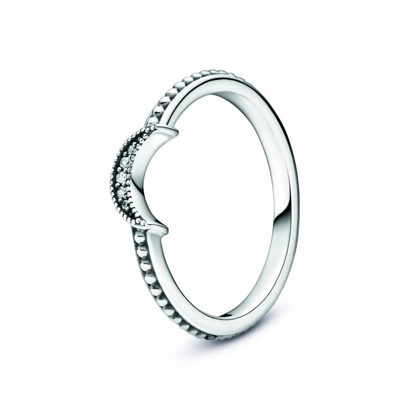 Mondsichel Metallperlen Ring