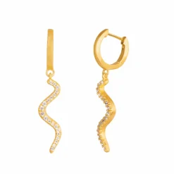 Ohrringe "Wave Sparkle Hoop Mini -GP"