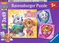 Paw Patrol-Puzzle "Bezaubernde Hundemädchen", 3x49 Teile