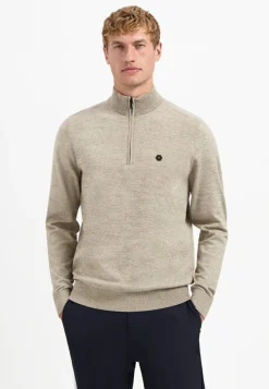 Pullover Half Zip 2 Coloured Melange