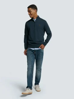 Pullover Half Zip 2 Coloured Melange