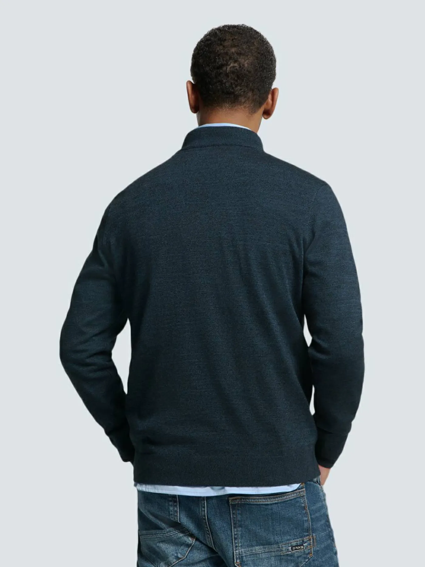 Pullover Half Zip 2 Coloured Melange